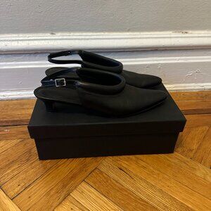 Rachel Comey Clemmie Slingback Black Leather Kitten Heel Womens Sz 9